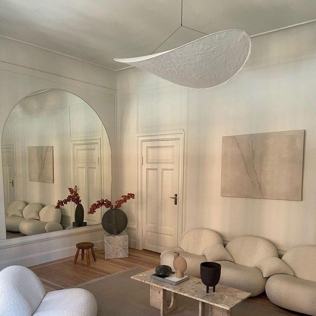 Disc Pendant Light, Floating Synthetic Paper Dining Lamp