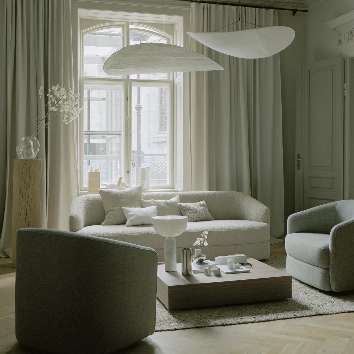 Silk Cloud Pendant Light, Large Fabric Chandelier, Dimmable