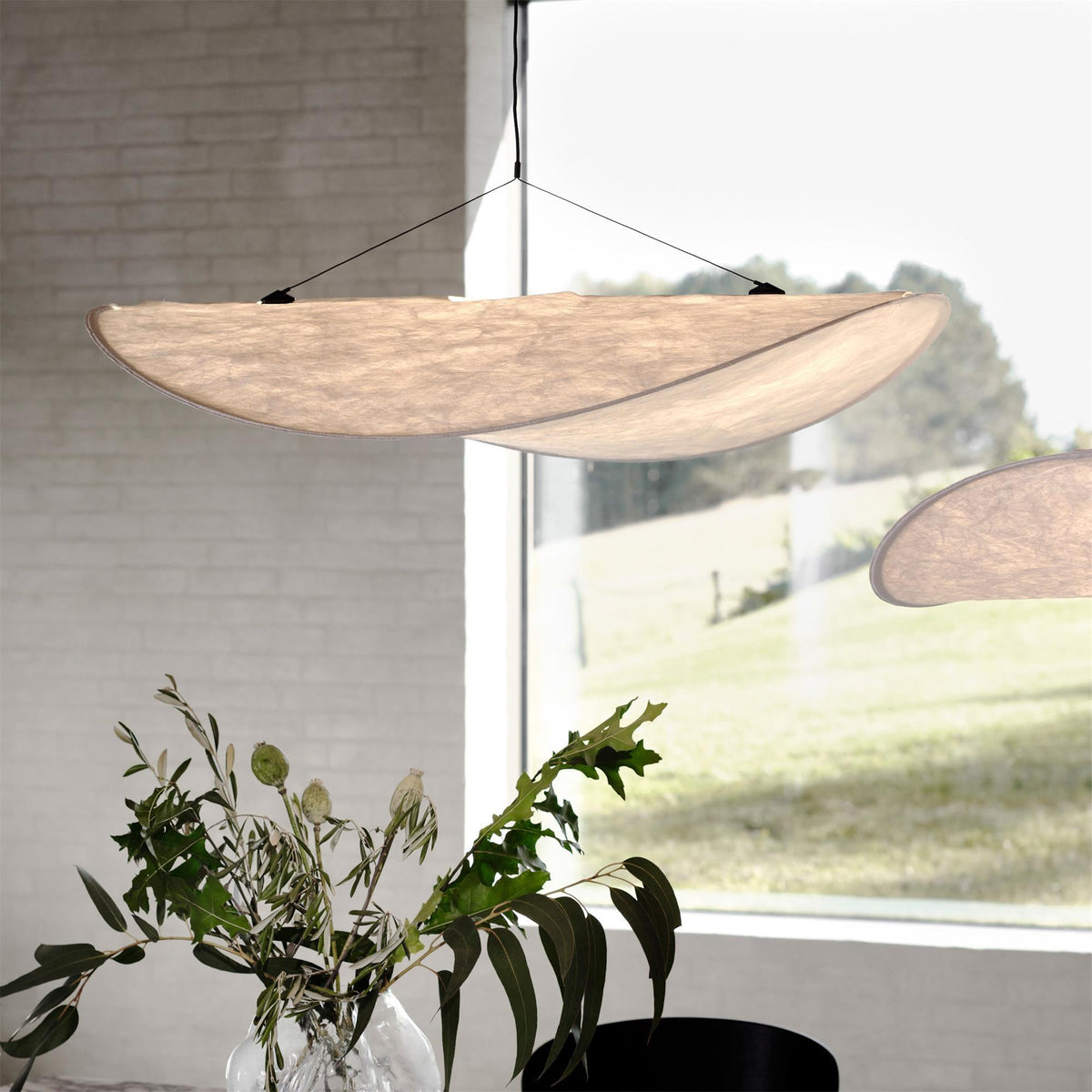 Disc Pendant Light, Floating Synthetic Paper Dining Lamp