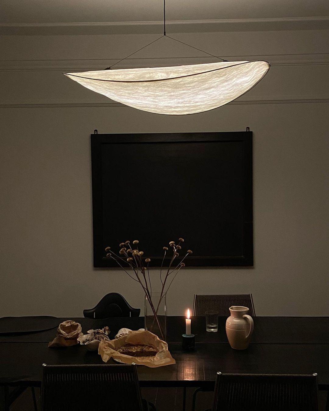 Disc Pendant Light, Floating Synthetic Paper Dining Lamp