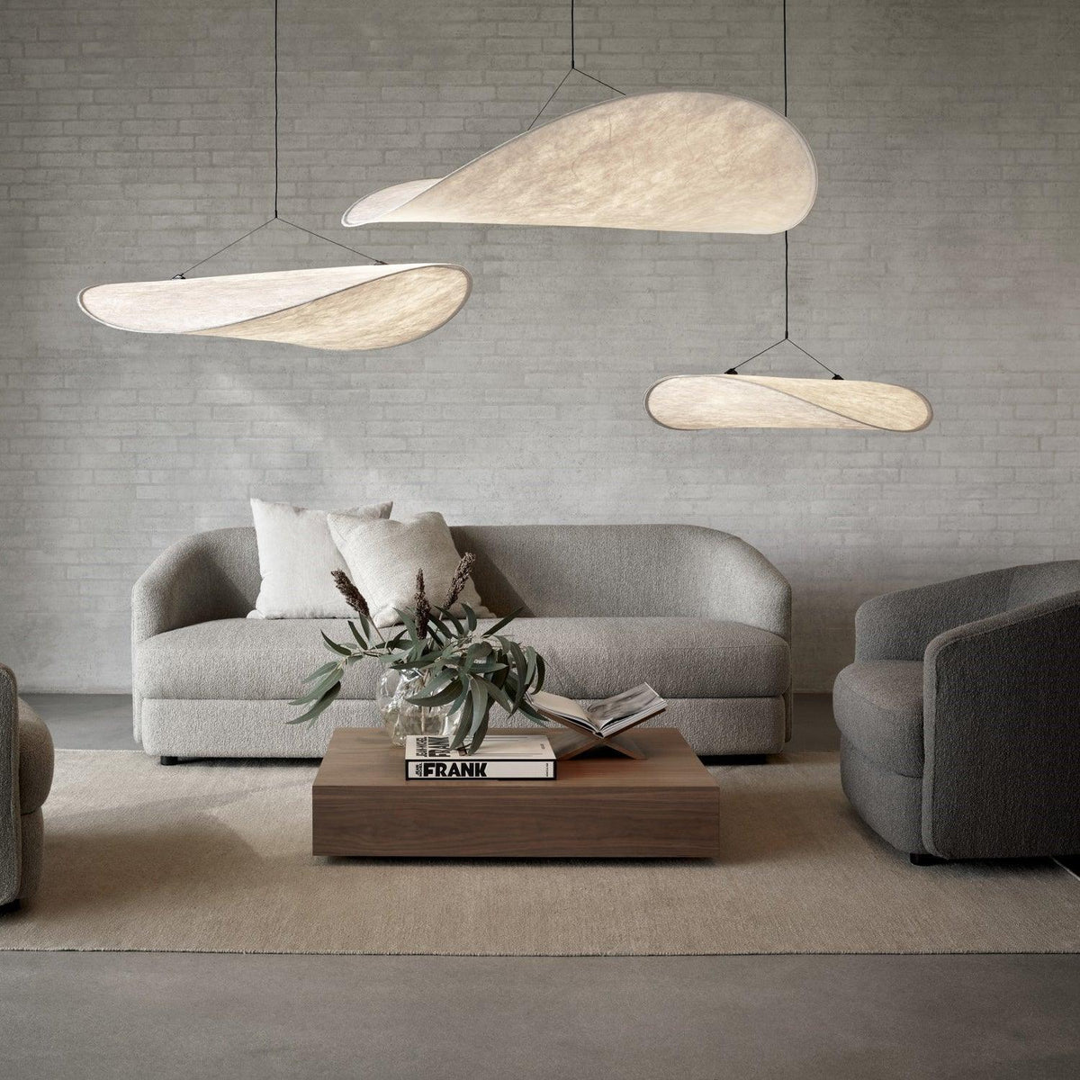 Disc Pendant Light, Floating Synthetic Paper Dining Lamp