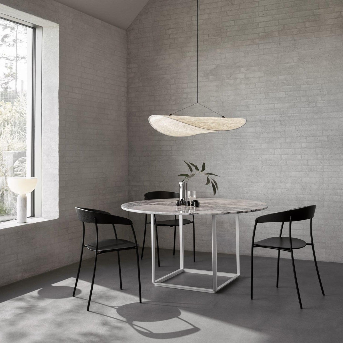 Disc Pendant Light, Floating Synthetic Paper Dining Lamp