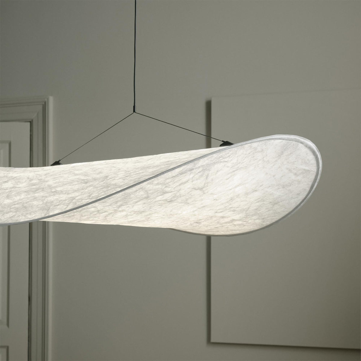 Disc Pendant Light, Floating Synthetic Paper Dining Lamp