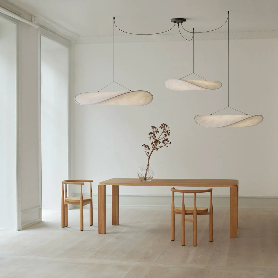 Disc Pendant Light, Floating Synthetic Paper Dining Lamp