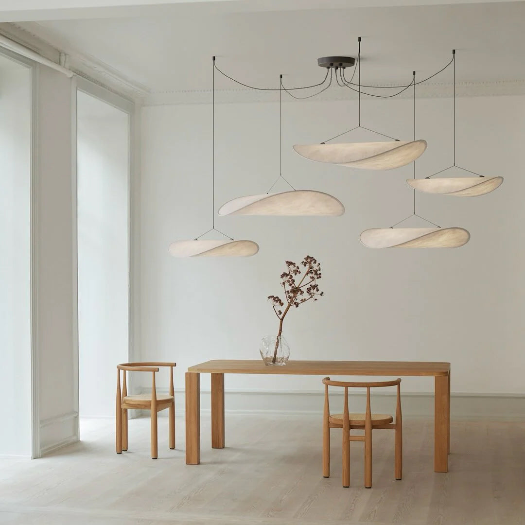 Disc Pendant Light, Floating Synthetic Paper Dining Lamp