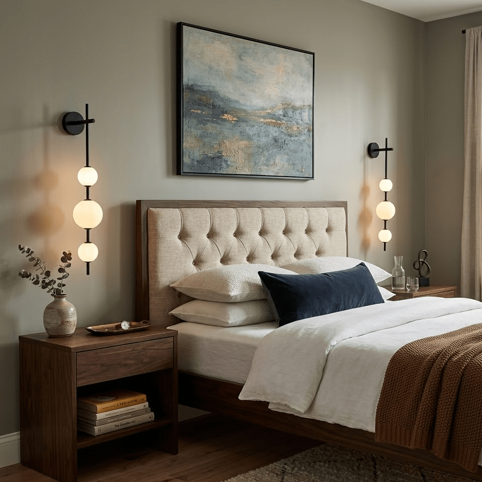 Stacked Globe Wall Sconce, Vertical LED Bathroom Wall Light