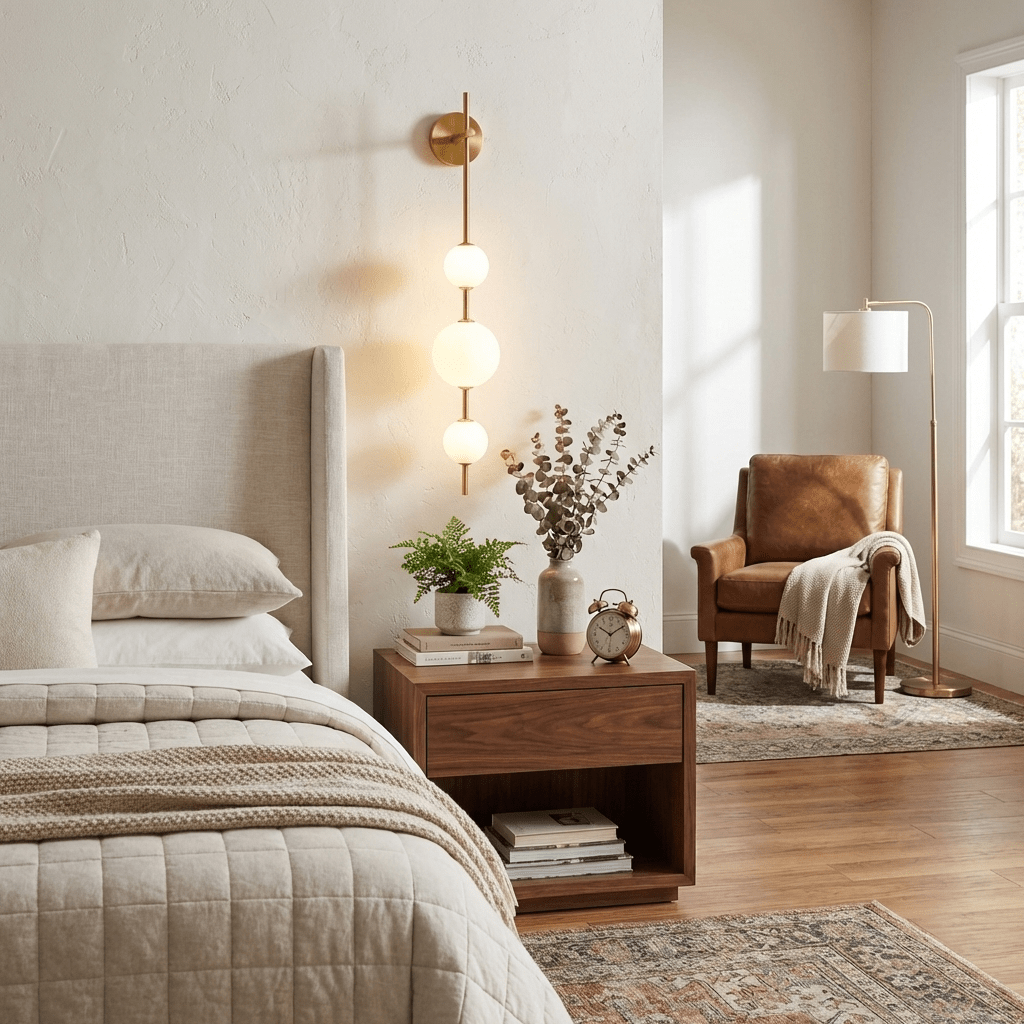 Stacked Globe Wall Sconce, Vertical LED Bathroom Wall Light