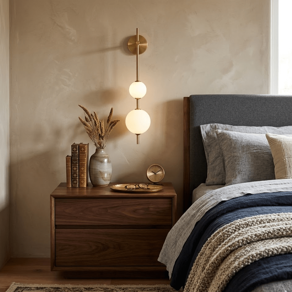 Stacked Globe Wall Sconce, Vertical LED Bathroom Wall Light
