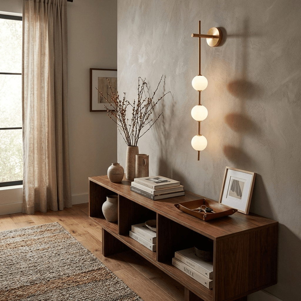 Stacked Globe Wall Sconce, Vertical LED Bathroom Wall Light