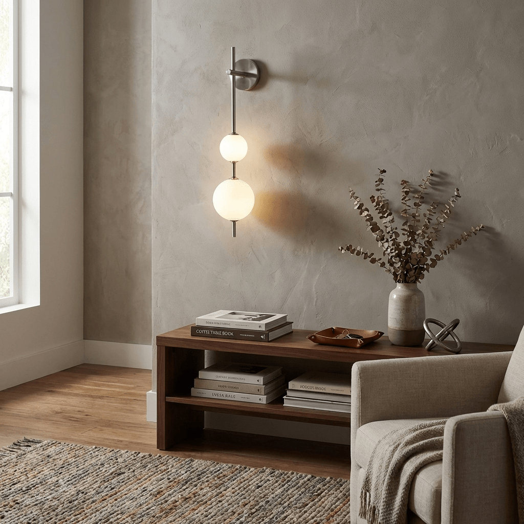 Stacked Globe Wall Sconce, Vertical LED Bathroom Wall Light