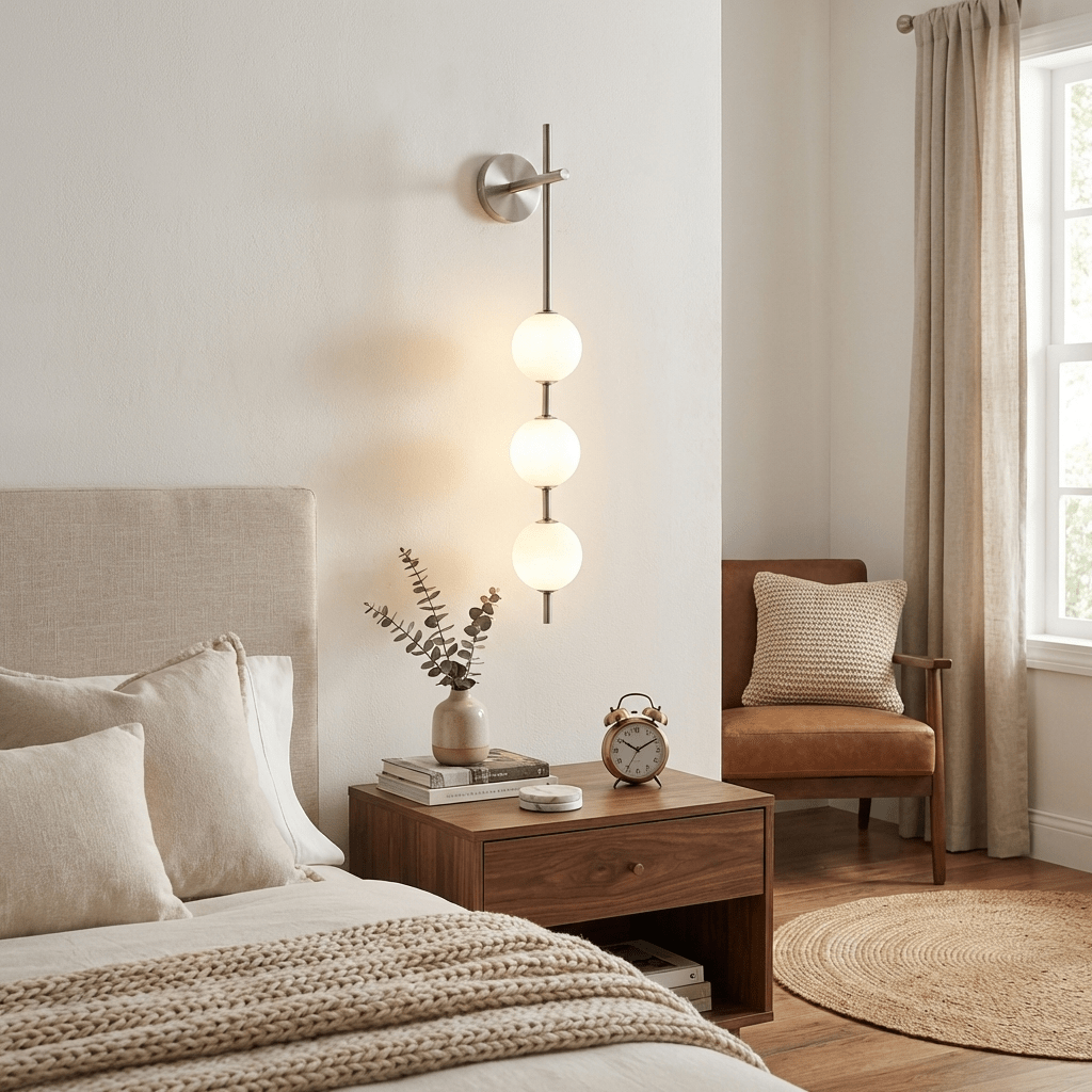 Stacked Globe Wall Sconce, Vertical LED Bathroom Wall Light