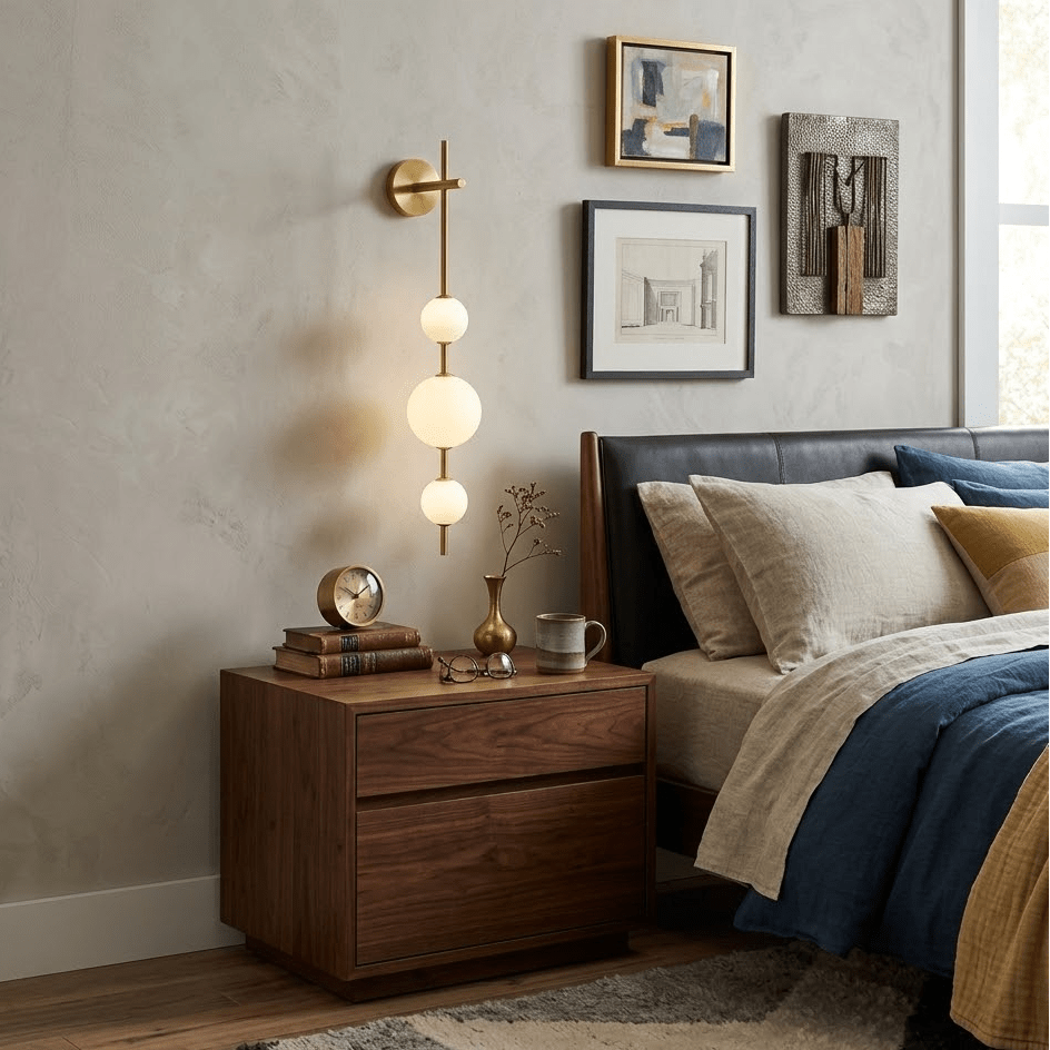 Stacked Globe Wall Sconce, Vertical LED Bathroom Wall Light