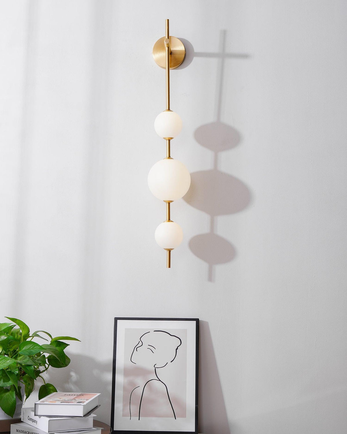 Stacked Globe Wall Sconce, Vertical LED Bathroom Wall Light