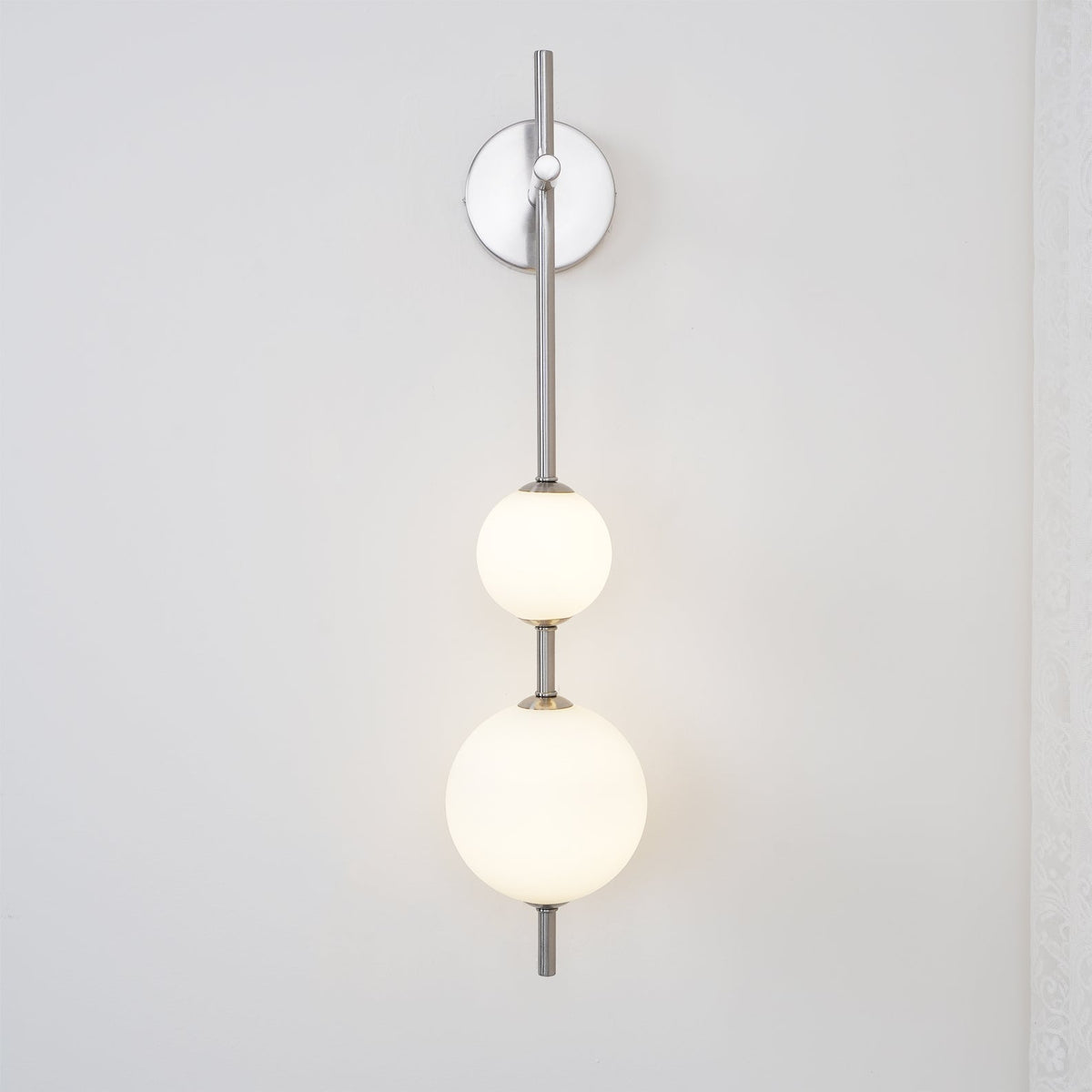 Stacked Globe Wall Sconce, Vertical LED Bathroom Wall Light