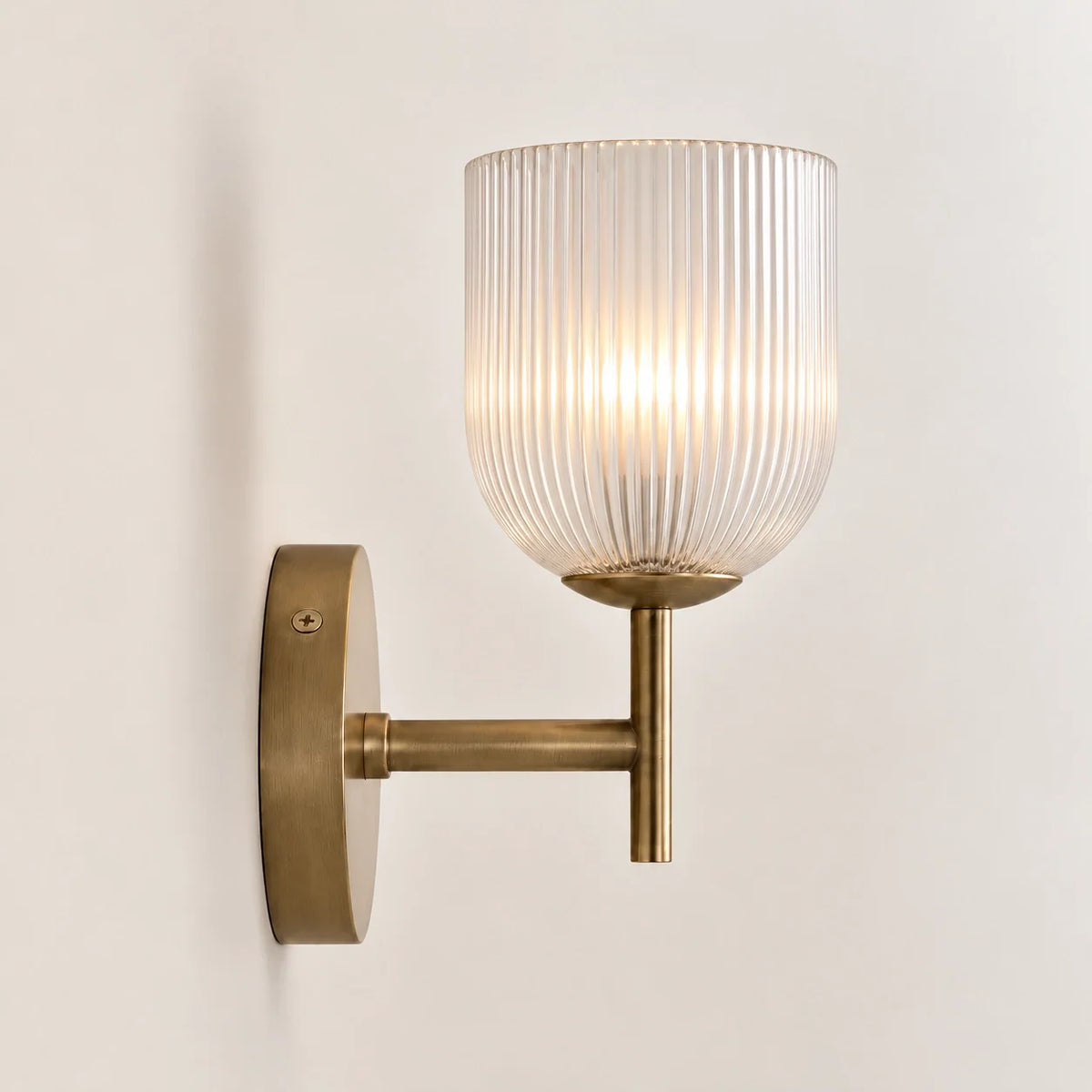 Ribbed Glass Wall Sconce, 1 to 3 Light Bathroom Wall Lamp