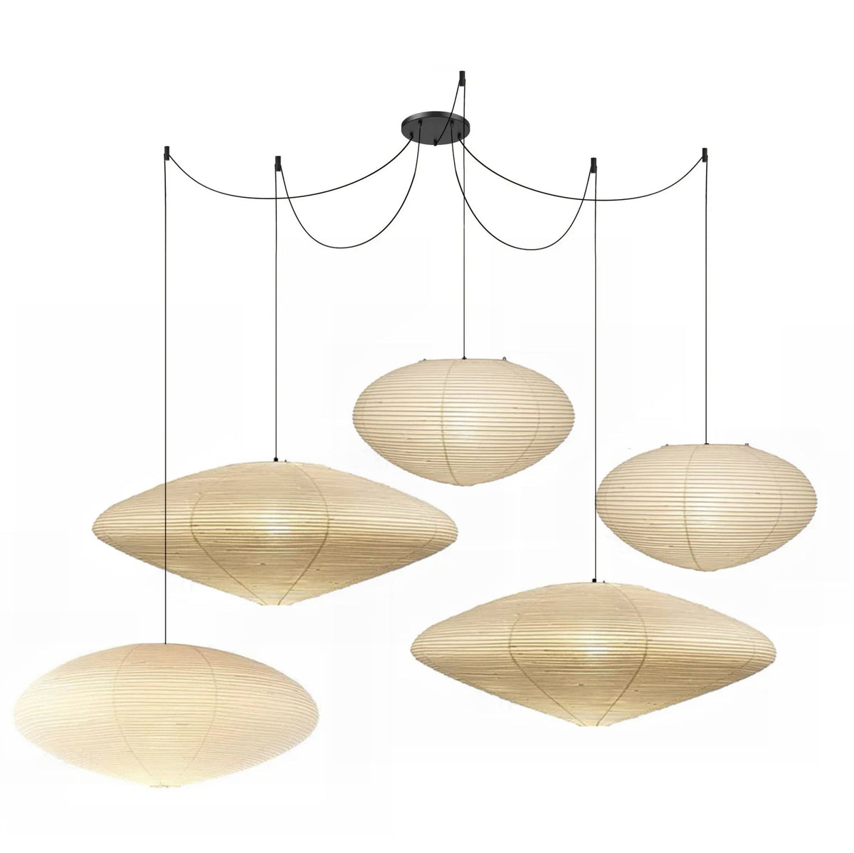 Washi Paper Lantern Pendant Light, Japandi Ceiling Lamp