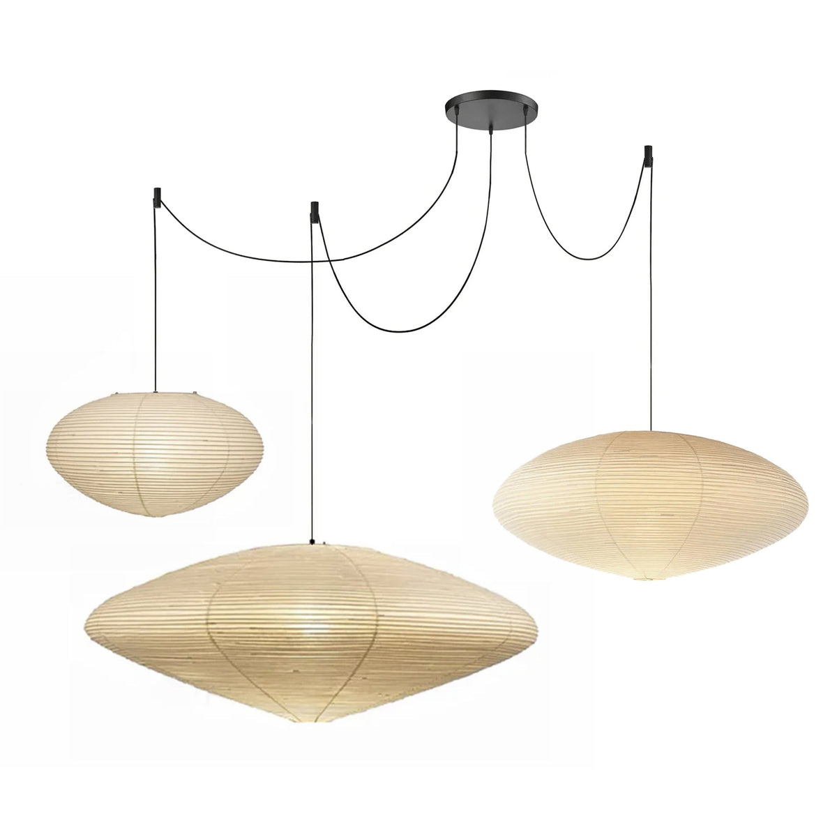 Washi Paper Lantern Pendant Light, Japandi Ceiling Lamp