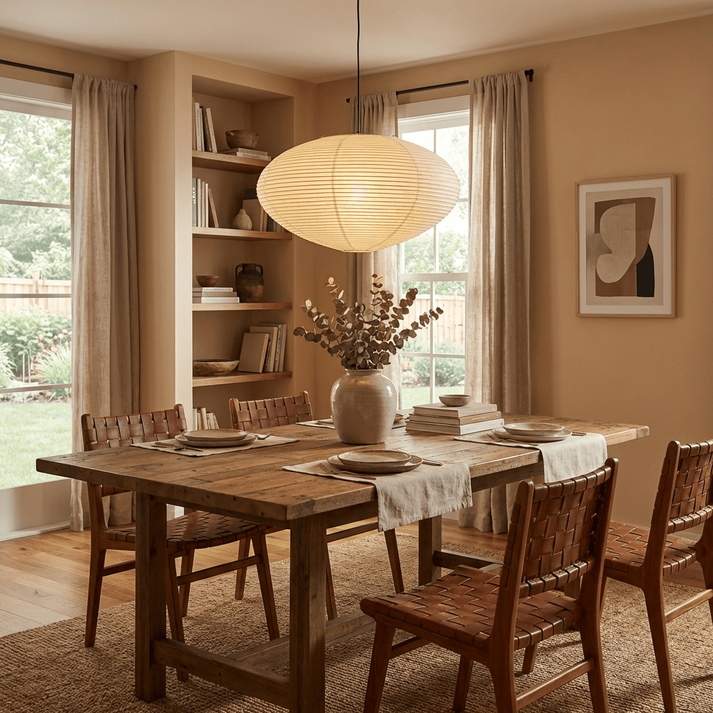 Washi Paper Lantern Pendant Light, Japandi Ceiling Lamp