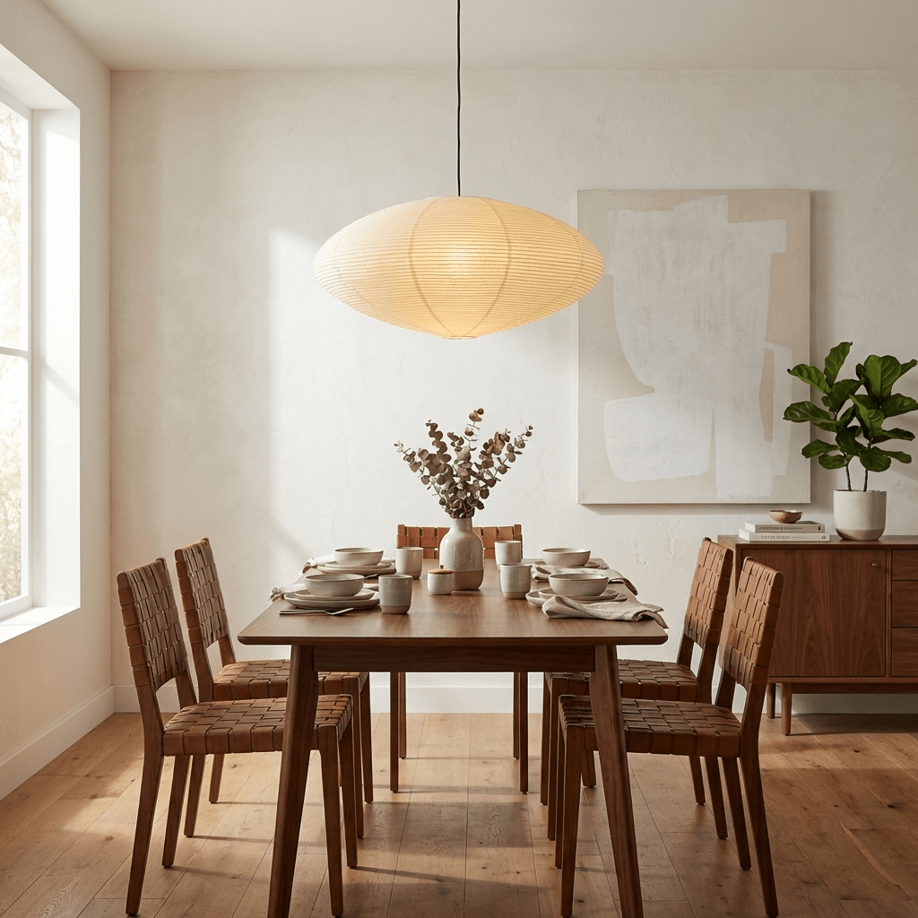 Washi Paper Lantern Pendant Light, Japandi Ceiling Lamp