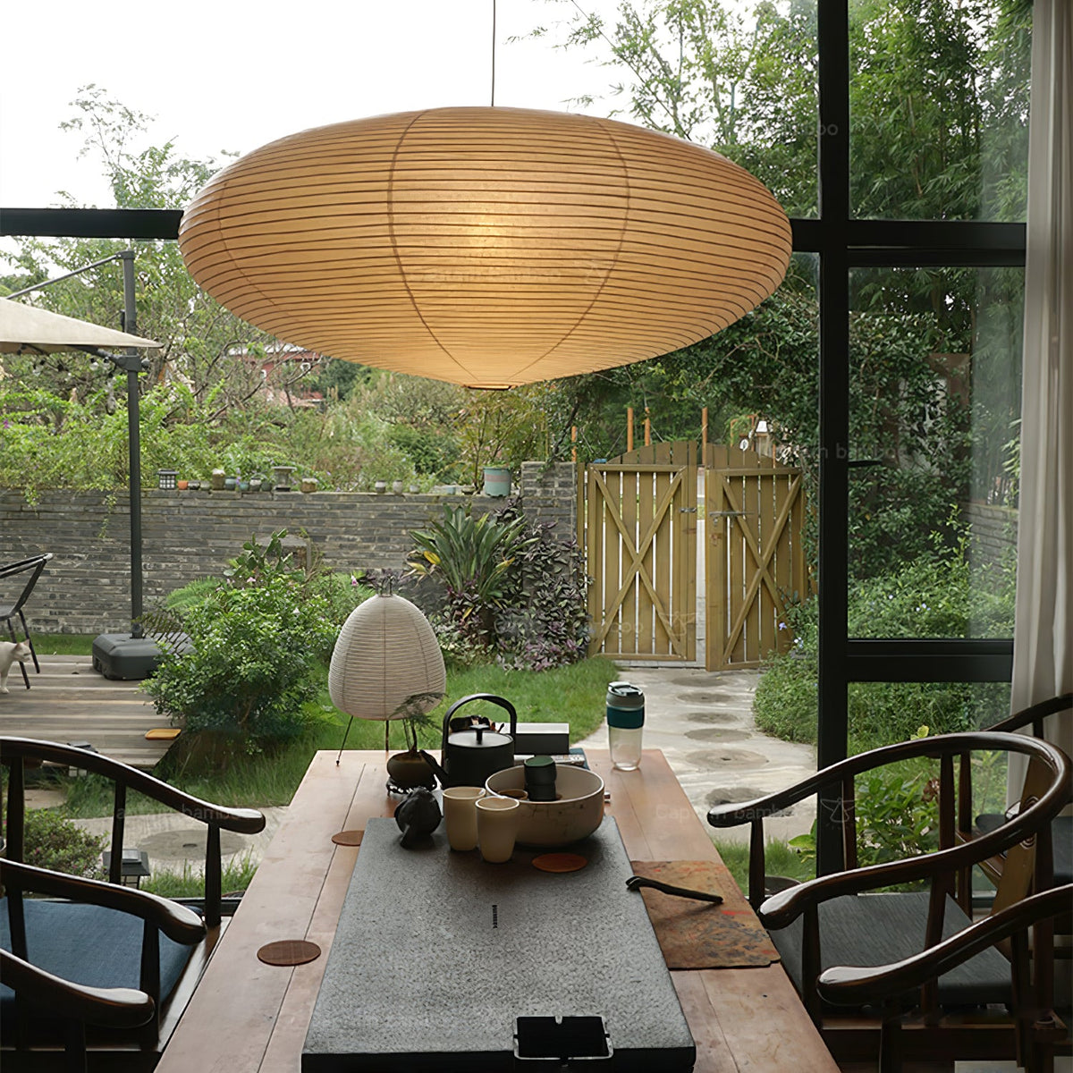 Washi Paper Lantern Pendant Light, Japandi Ceiling Lamp