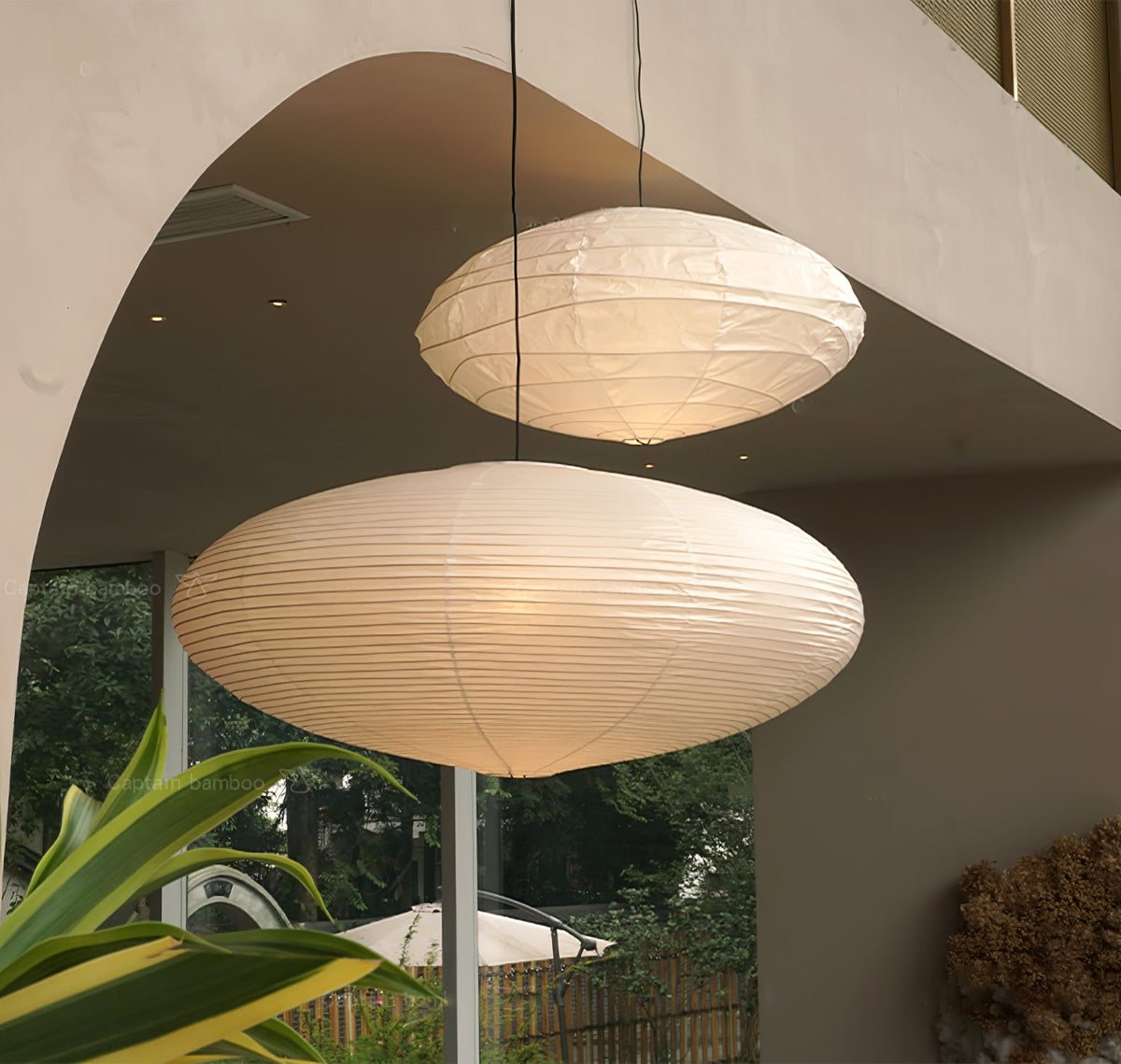 Washi Paper Lantern Pendant Light, Japandi Ceiling Lamp