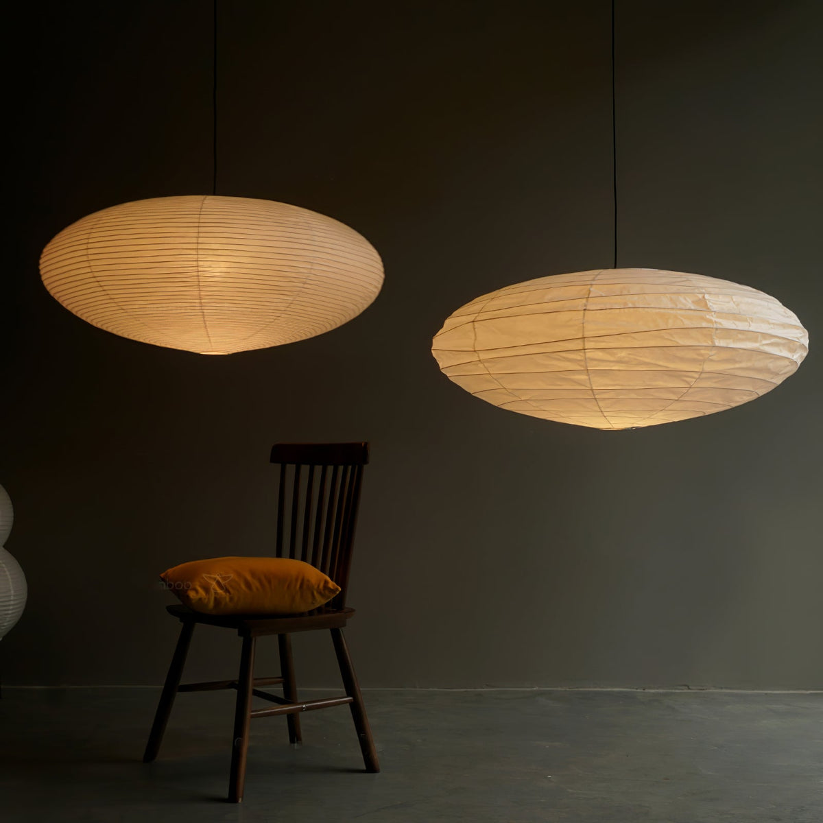 Washi Paper Lantern Pendant Light, Japandi Ceiling Lamp