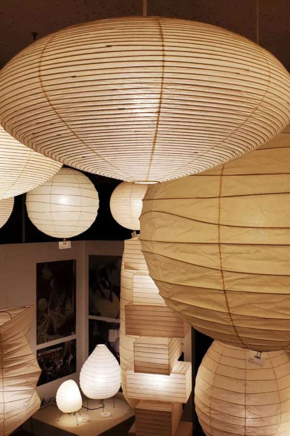 Washi Paper Lantern Pendant Light, Japandi Ceiling Lamp
