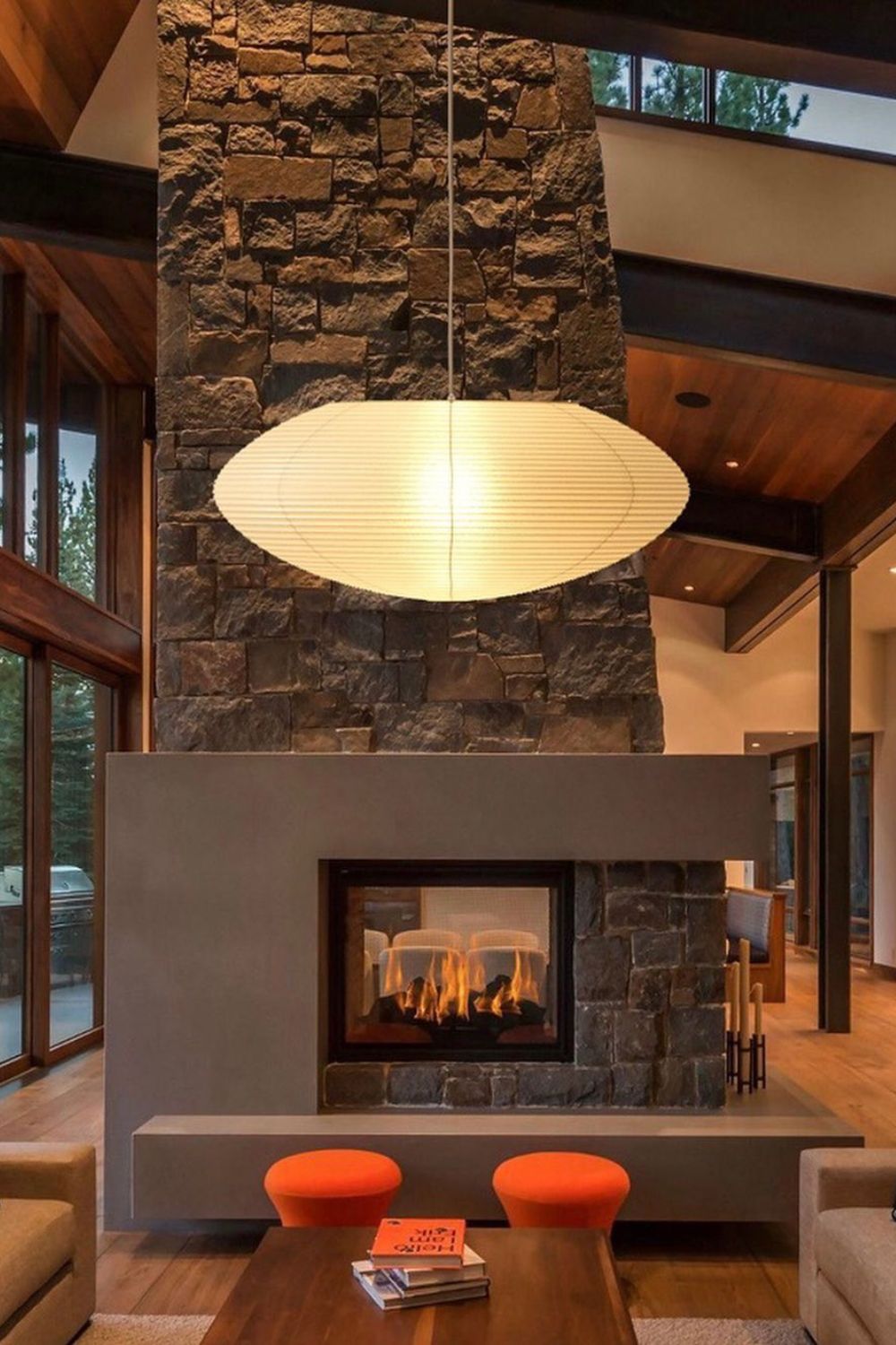 Washi Paper Lantern Pendant Light, Japandi Ceiling Lamp