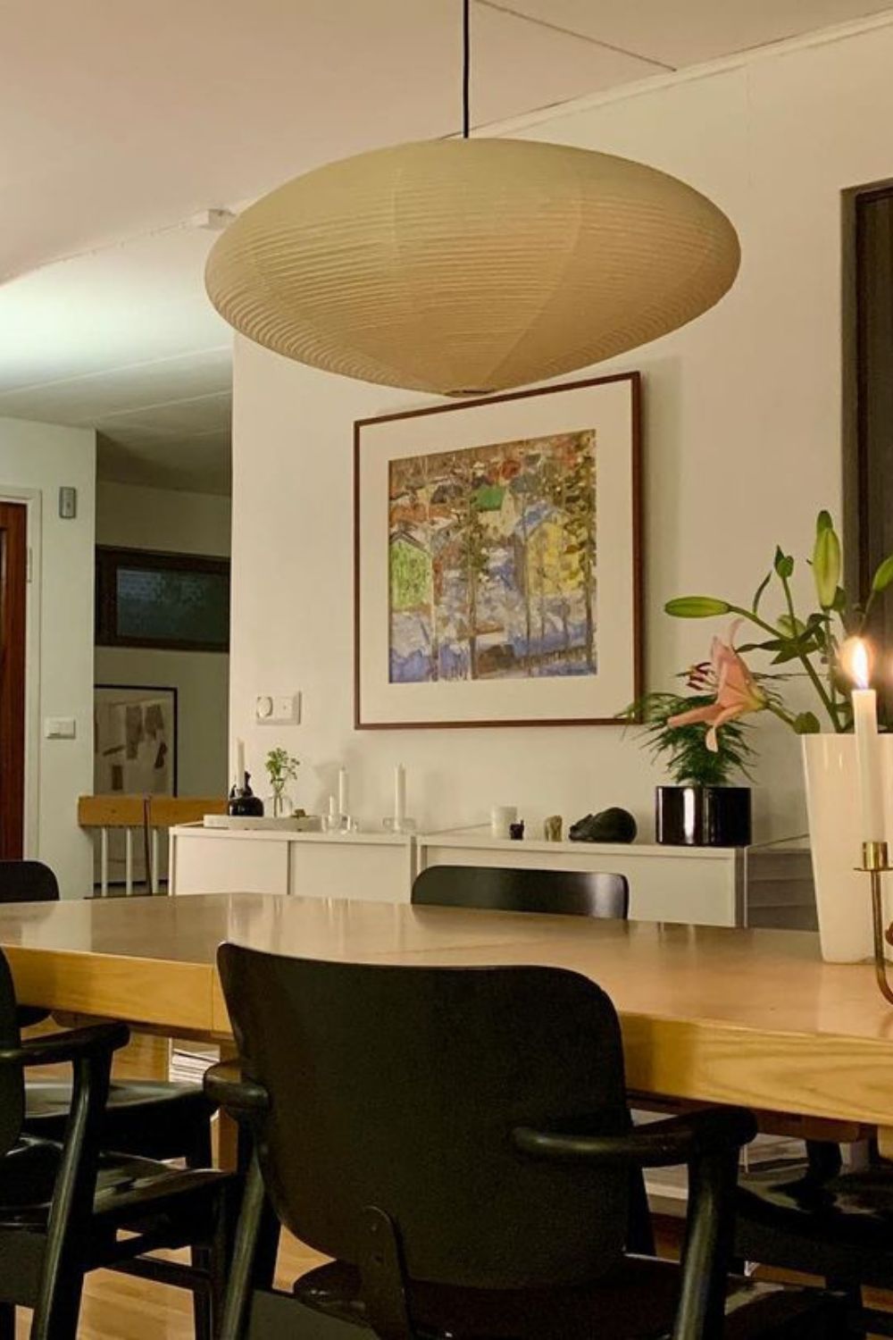 Washi Paper Lantern Pendant Light, Japandi Ceiling Lamp