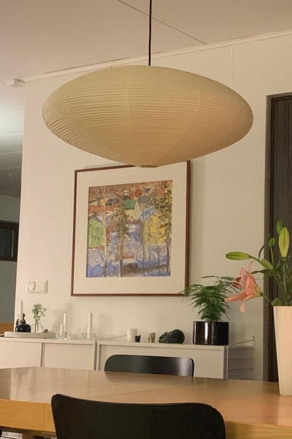 Washi Paper Lantern Pendant Light, Japandi Ceiling Lamp