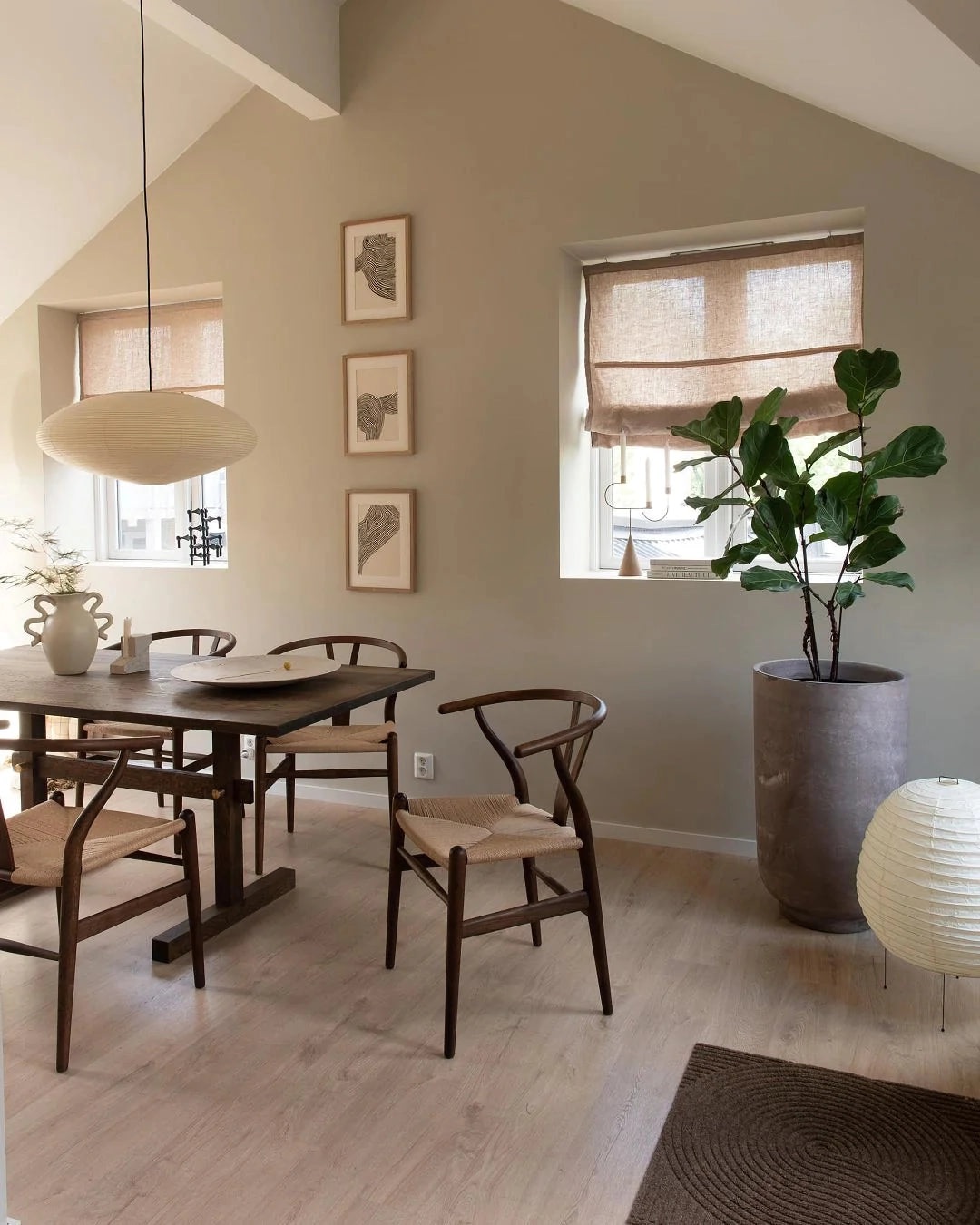 Washi Paper Lantern Pendant Light, Japandi Ceiling Lamp