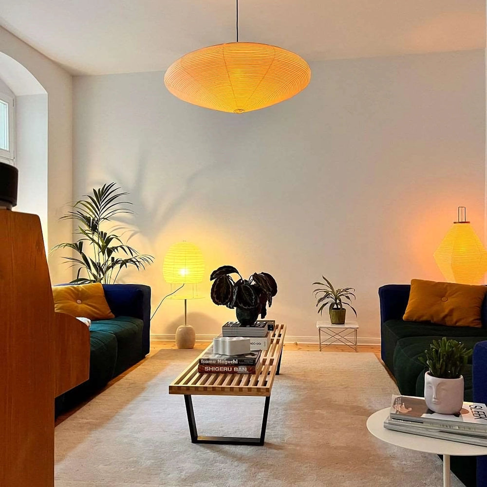Washi Paper Lantern Pendant Light, Japandi Ceiling Lamp