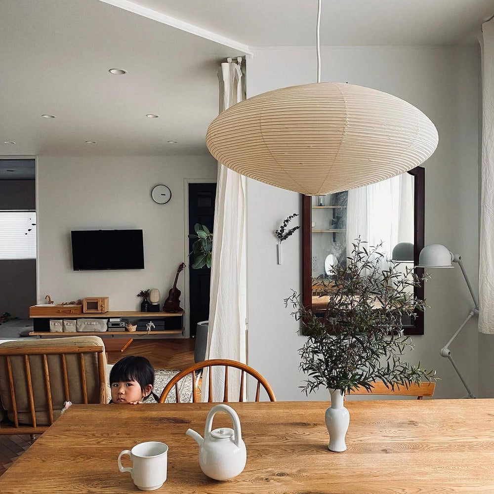 Washi Paper Lantern Pendant Light, Japandi Ceiling Lamp