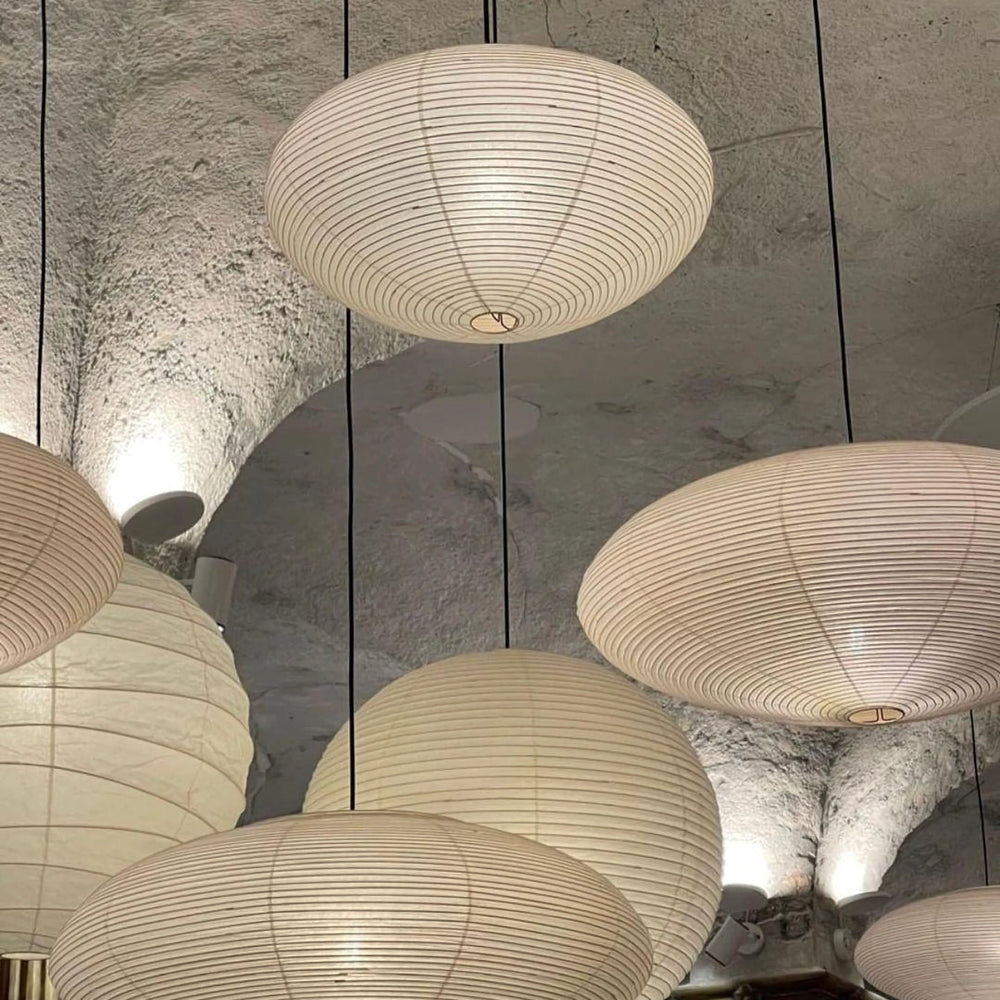 Washi Paper Lantern Pendant Light, Japandi Ceiling Lamp