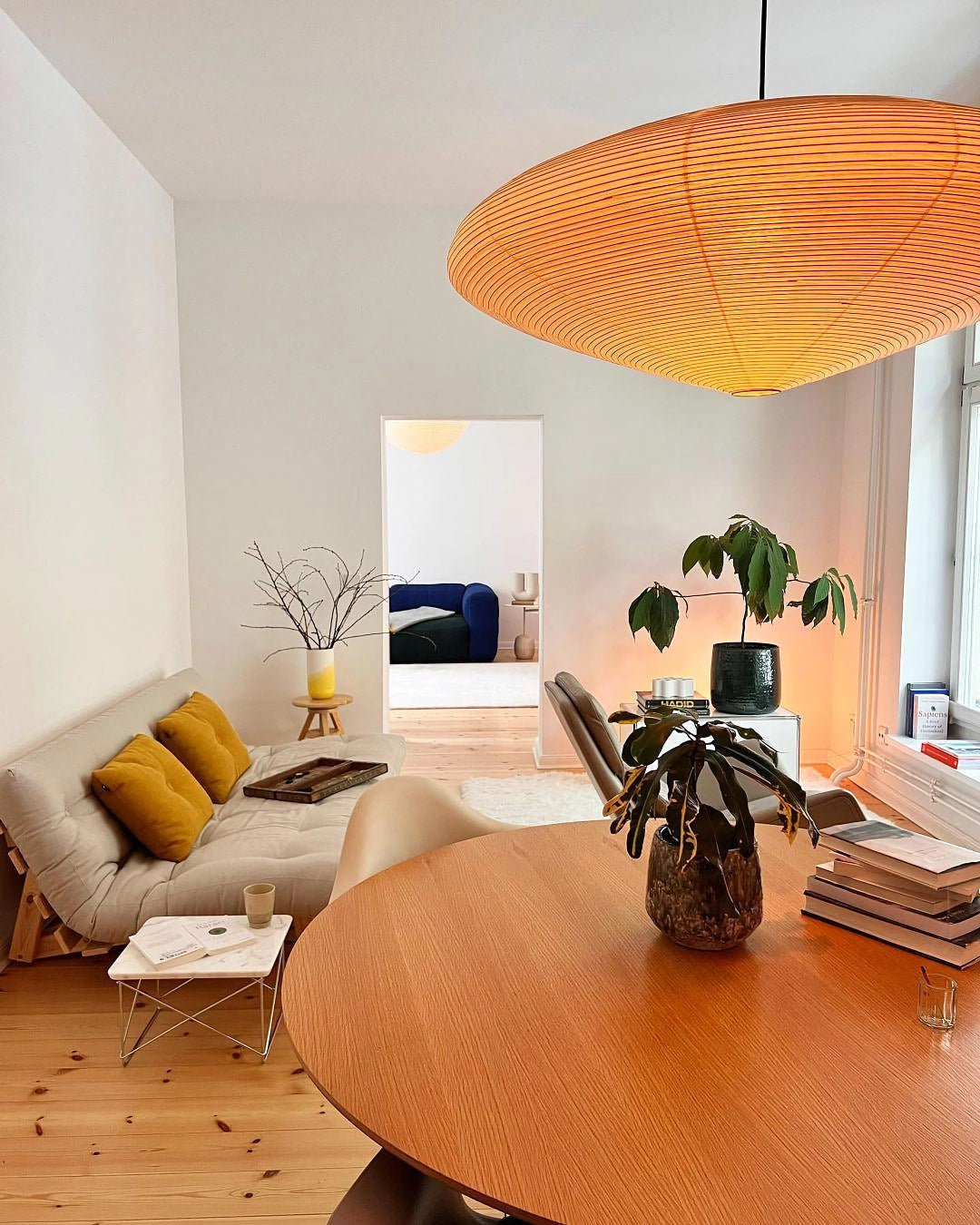Washi Paper Lantern Pendant Light, Japandi Ceiling Lamp
