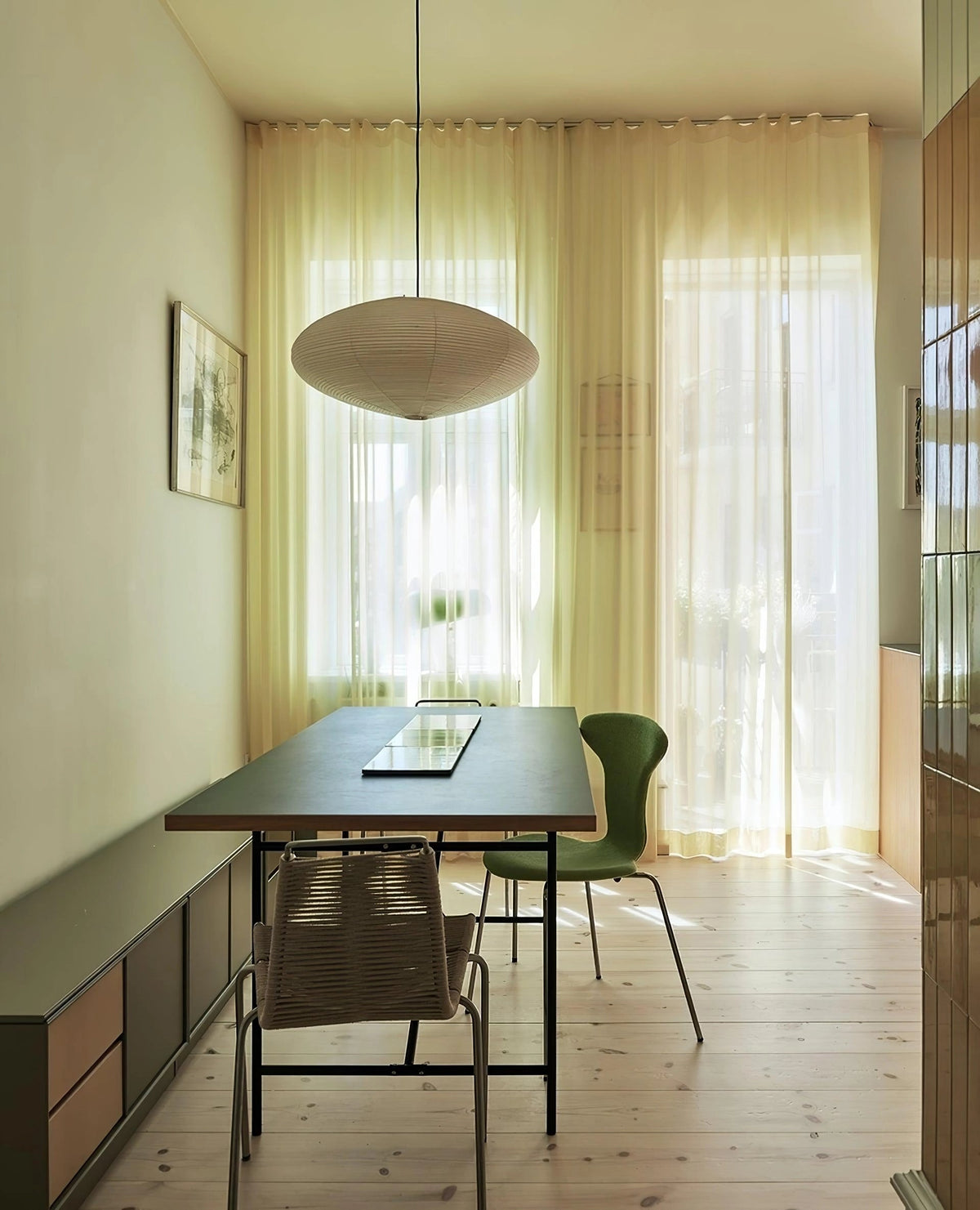 Washi Paper Lantern Pendant Light, Japandi Ceiling Lamp
