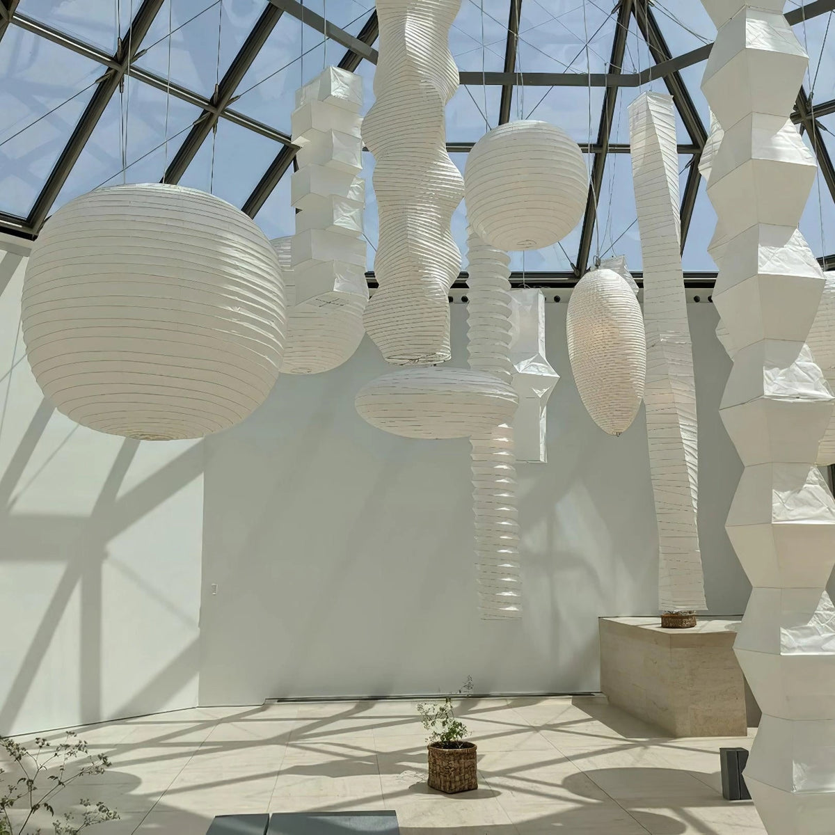Washi Paper Lantern Pendant Light, Japandi Ceiling Lamp
