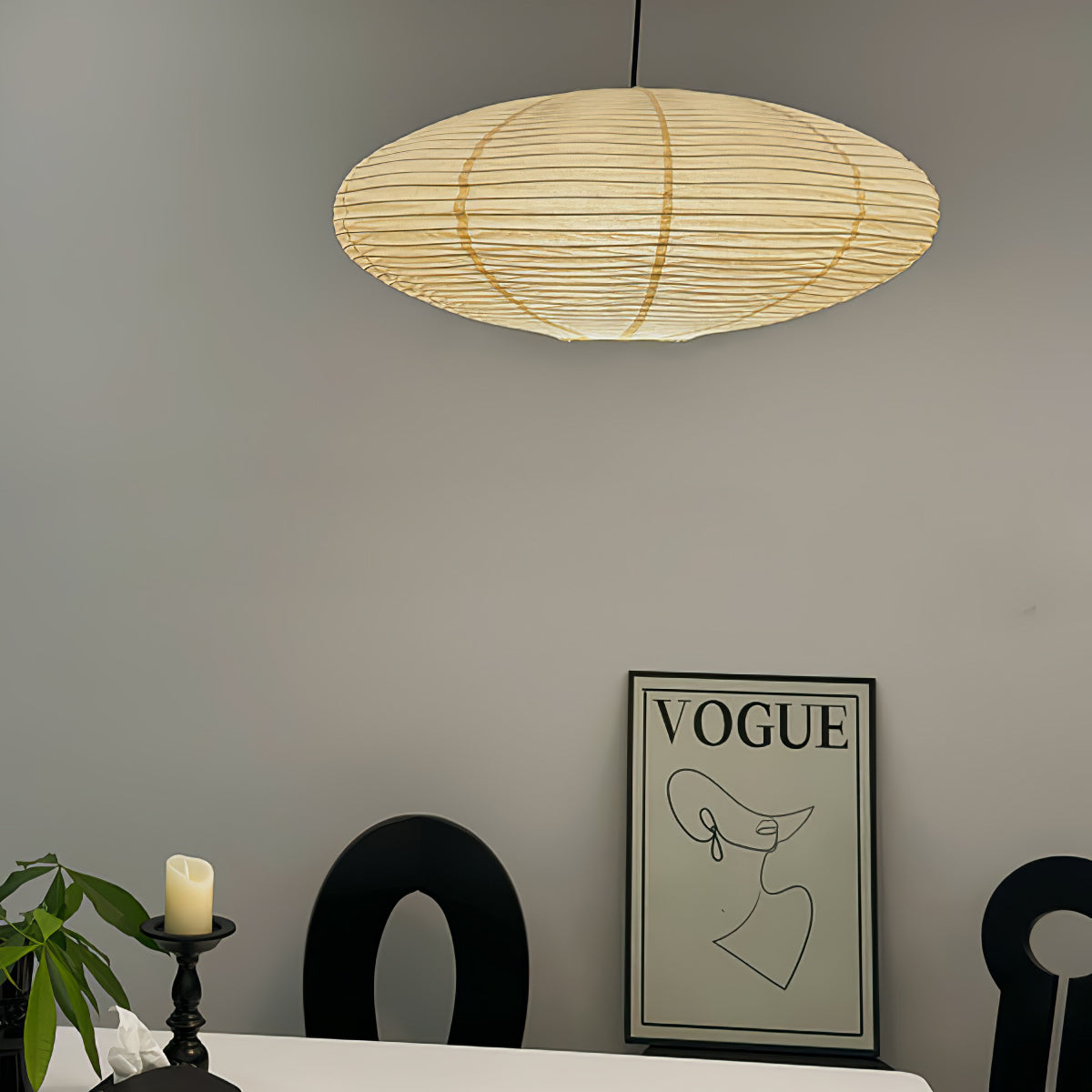 Washi Paper Lantern Pendant Light, Japandi Ceiling Lamp
