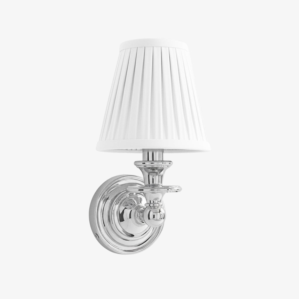 Linen Drum Shade Wall Sconce, Farmhouse Bedroom Wall Lamp