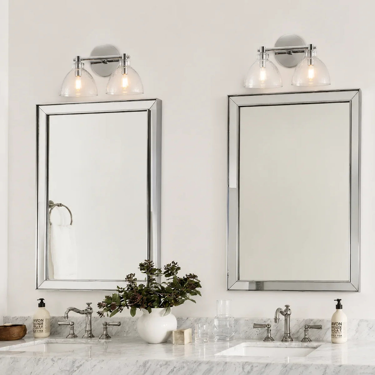 Glass Vanity Light, Hand-Blown Glass Wall Sconce, 1-3 Light