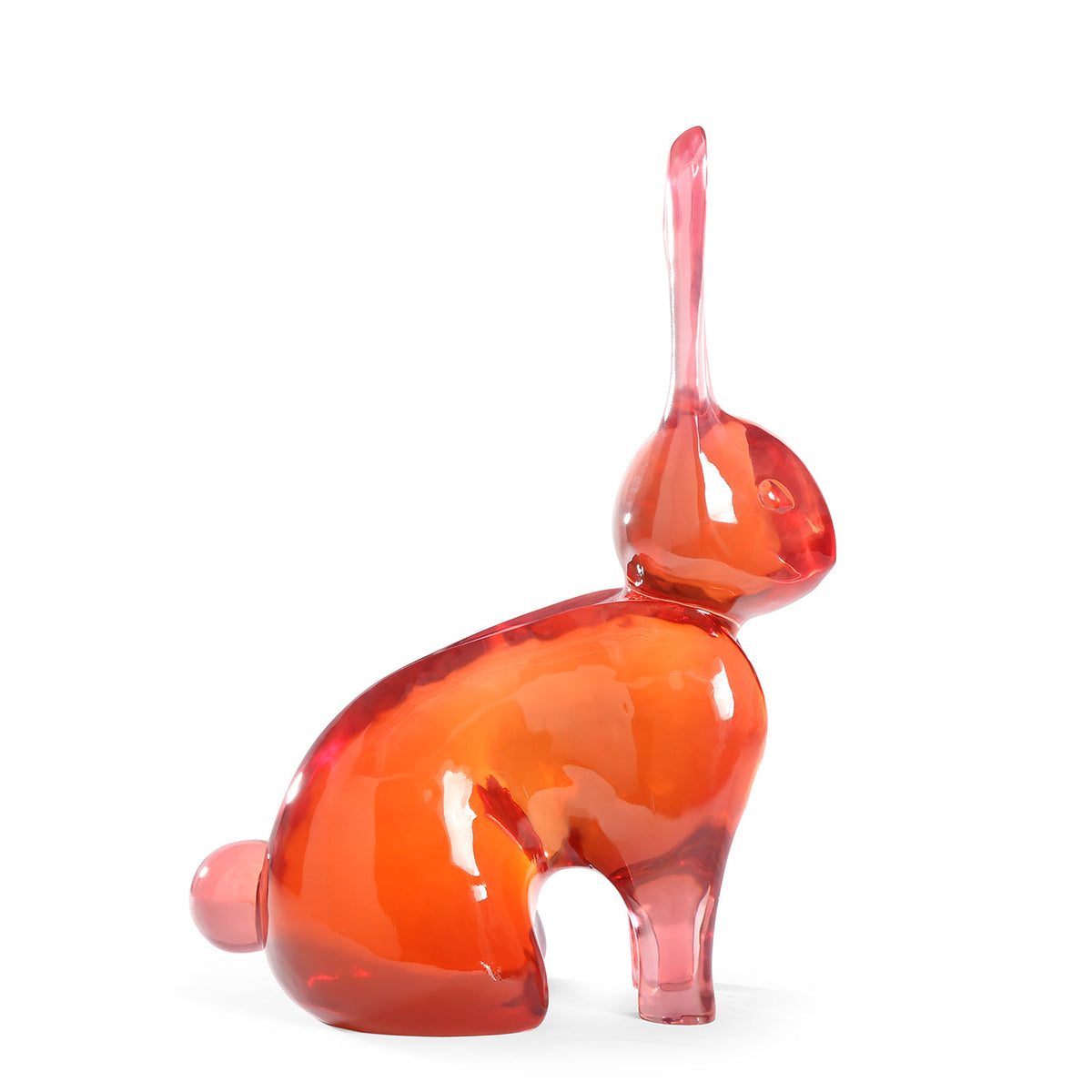 Acrylic Rabbit Sculpture, Giant Red Decorative Objet