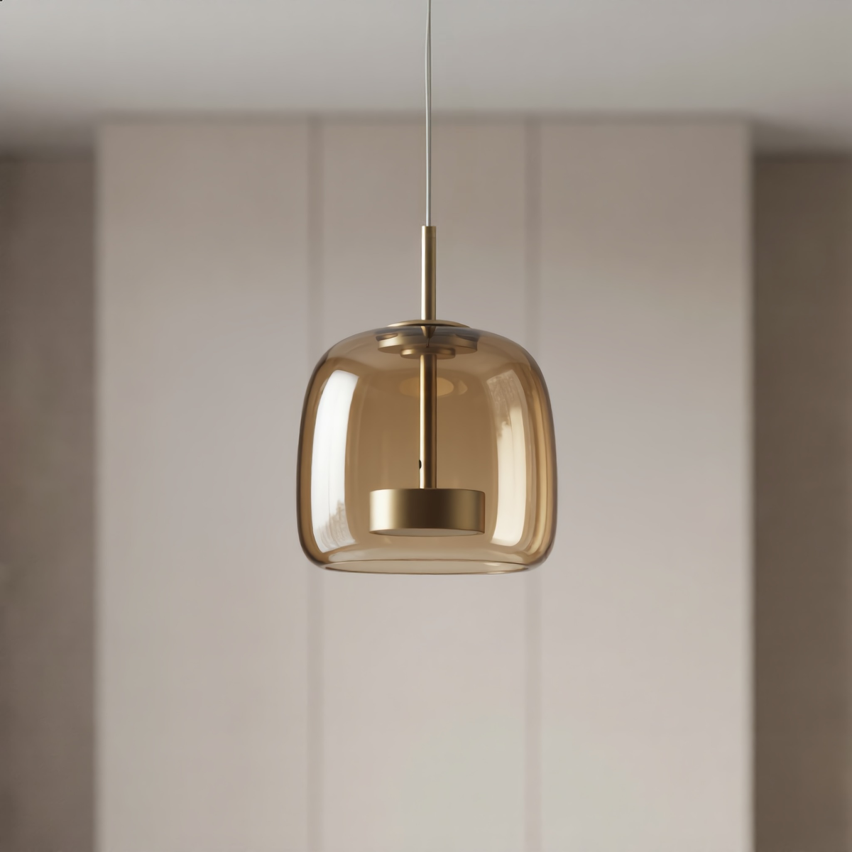 Amber Glass Pendant Light, Kitchen Island Mini Pendant Set