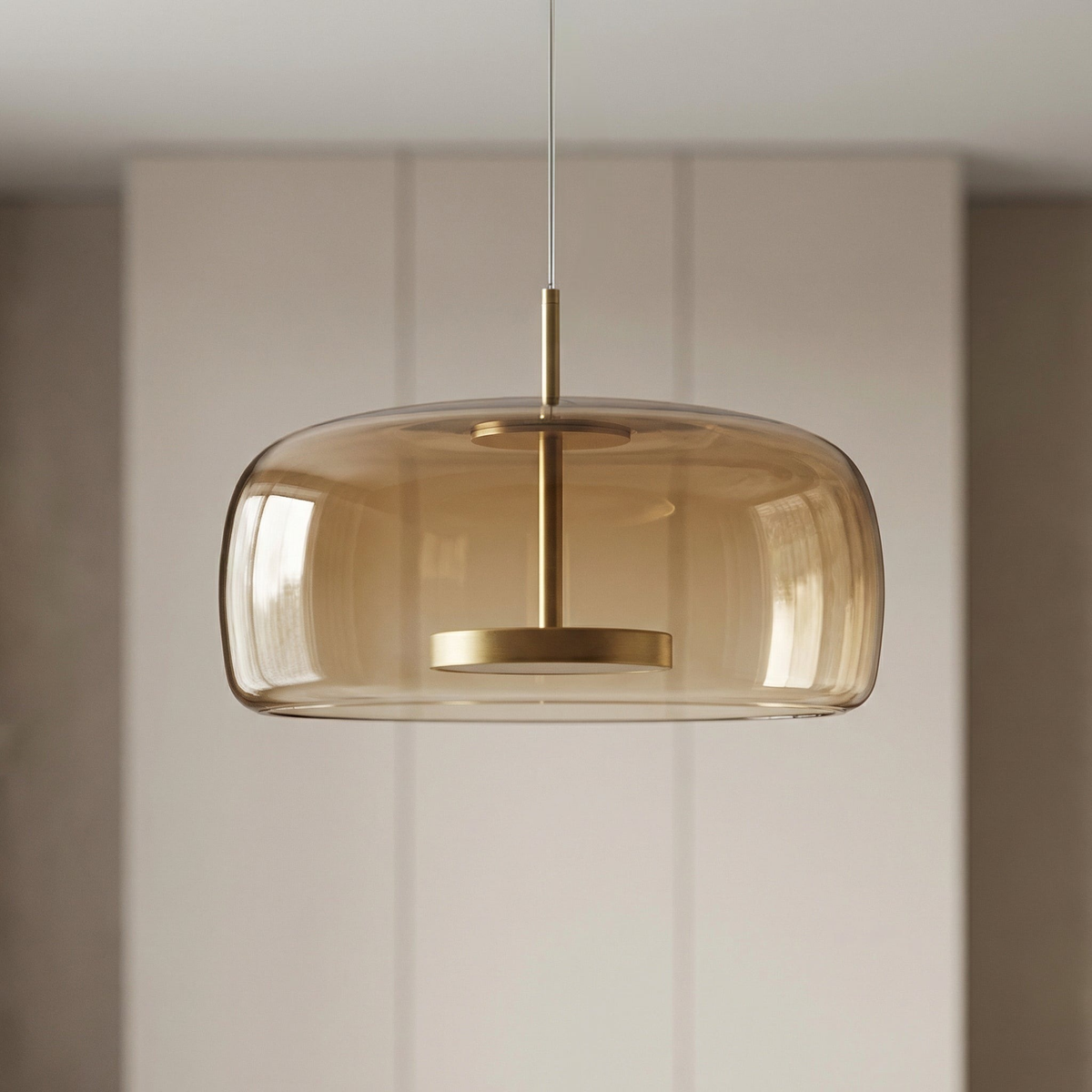 Amber Glass Pendant Light, Kitchen Island Mini Pendant Set