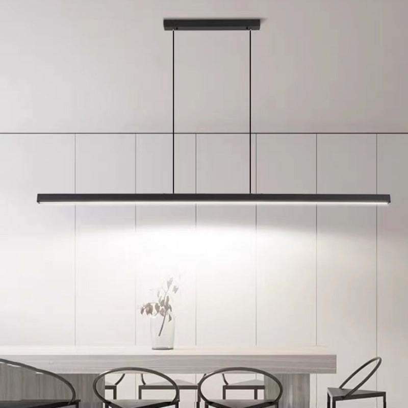 Linear LED Pendant Light, Black or Brown Dining Table Lamp