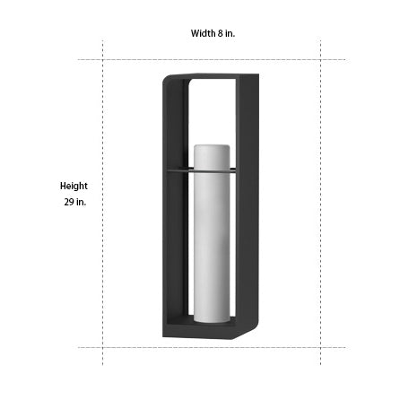 Outdoor Lantern Light, Solar or Hardwired Black Path Lamp