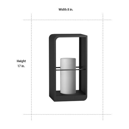 Outdoor Lantern Light, Solar or Hardwired Black Path Lamp