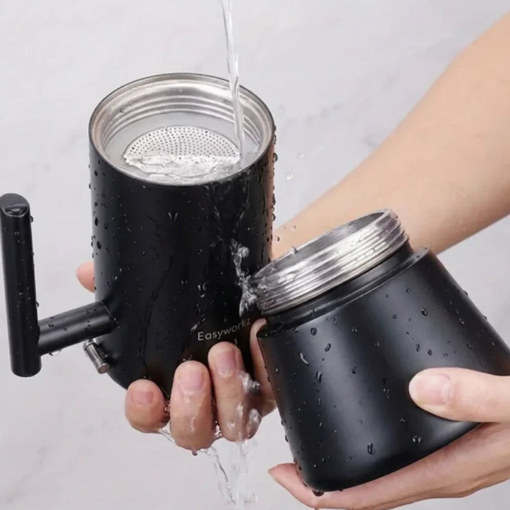 Black Moka Pot, 18/8 Stainless Steel Stovetop Espresso