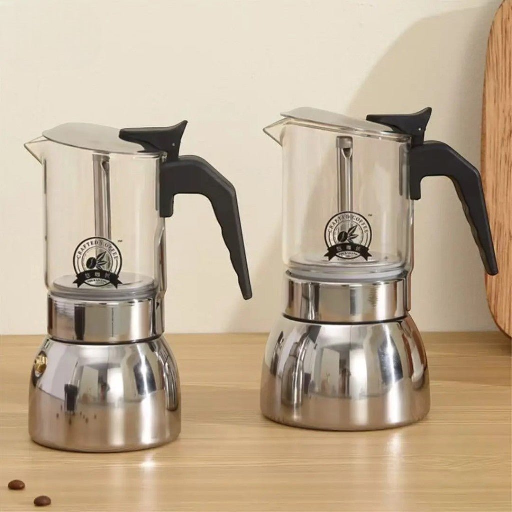 Glass Moka Pot, Borosilicate Stovetop Espresso Maker