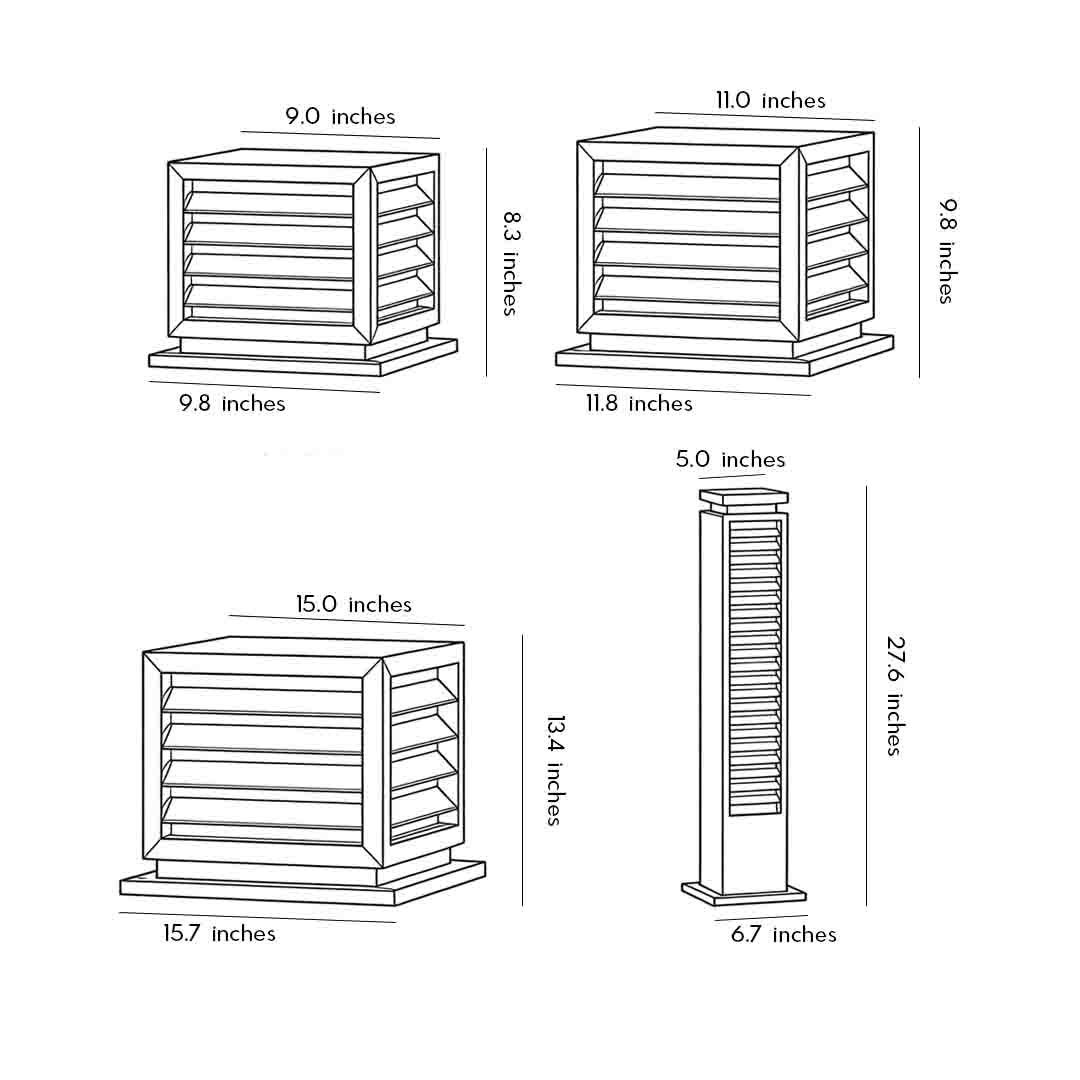 Post Cap Light, Square Solar or Hardwired Pillar Lantern