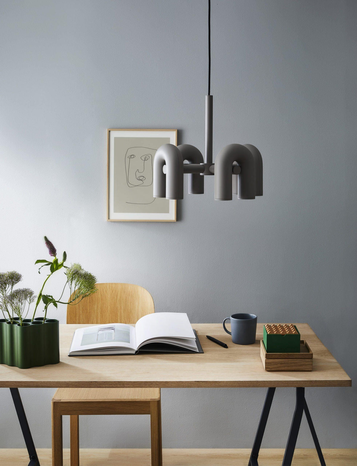 Bauhaus LED Chandelier, Colorful Modular U-Shape Heads